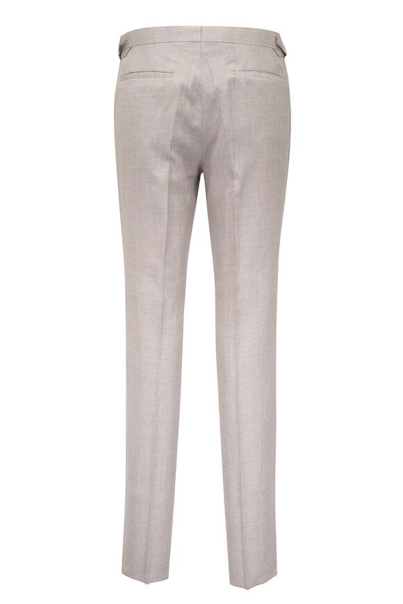 Atelier Munro Tan Linen, Wool & Silk Side Tab Pant - view 3