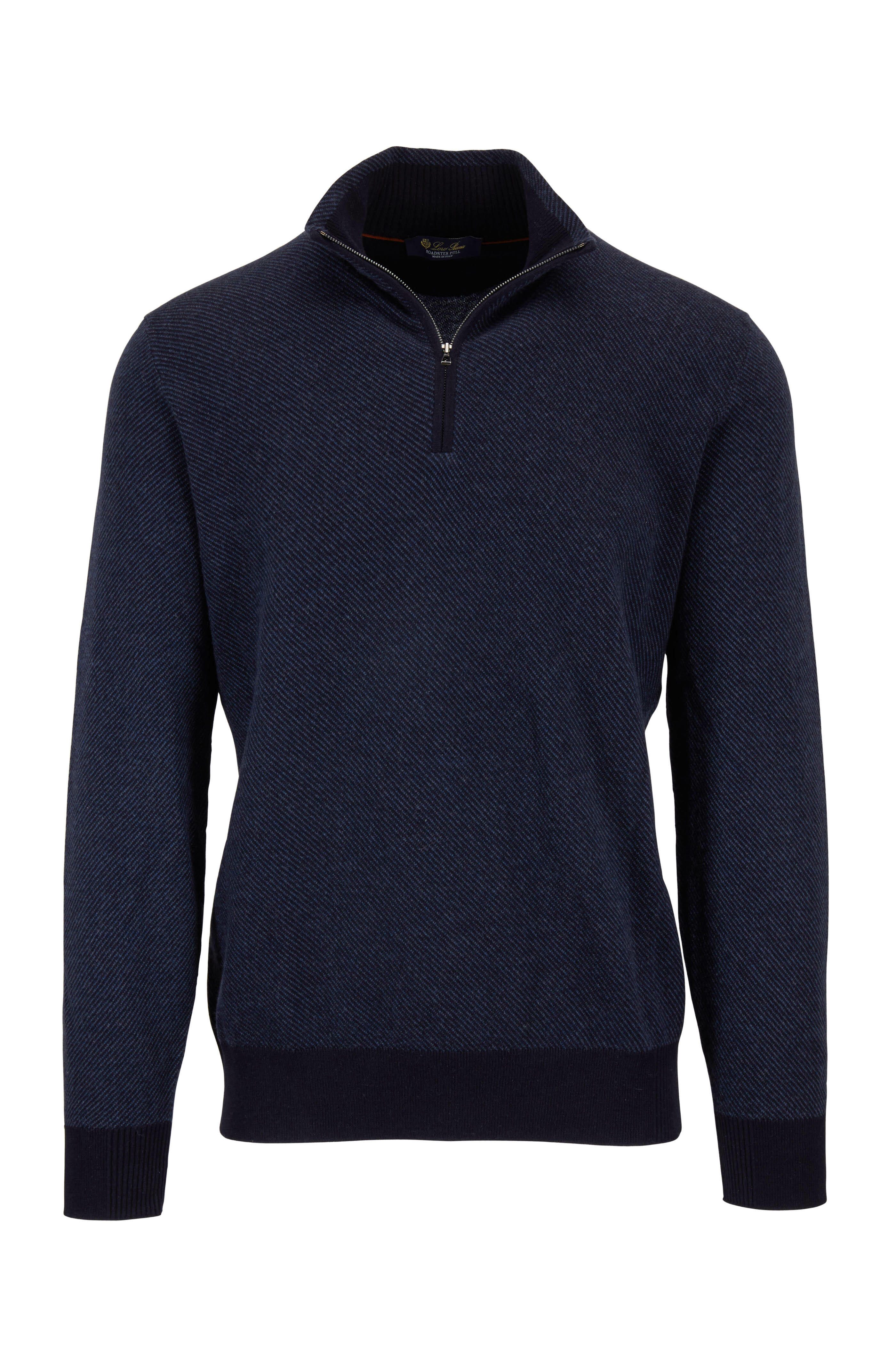 Loro Piana - Mezzocollo Roadster Navy Blue Quarter Zip Pullover