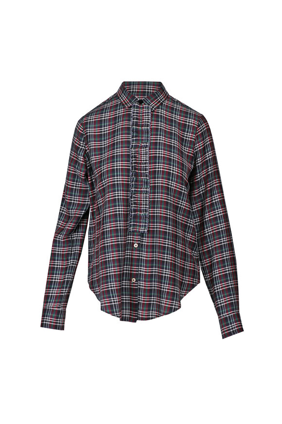 Forte Forte Verde Tartan Voile Ruched Shirt - view 1