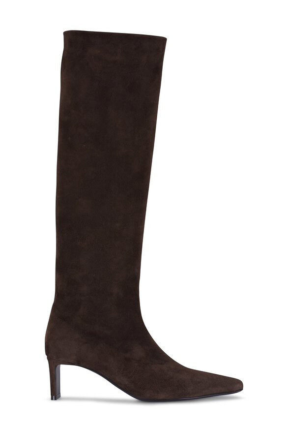 Khaite Ona Dark Brown Suede Knee Boot, 55mm - view 3