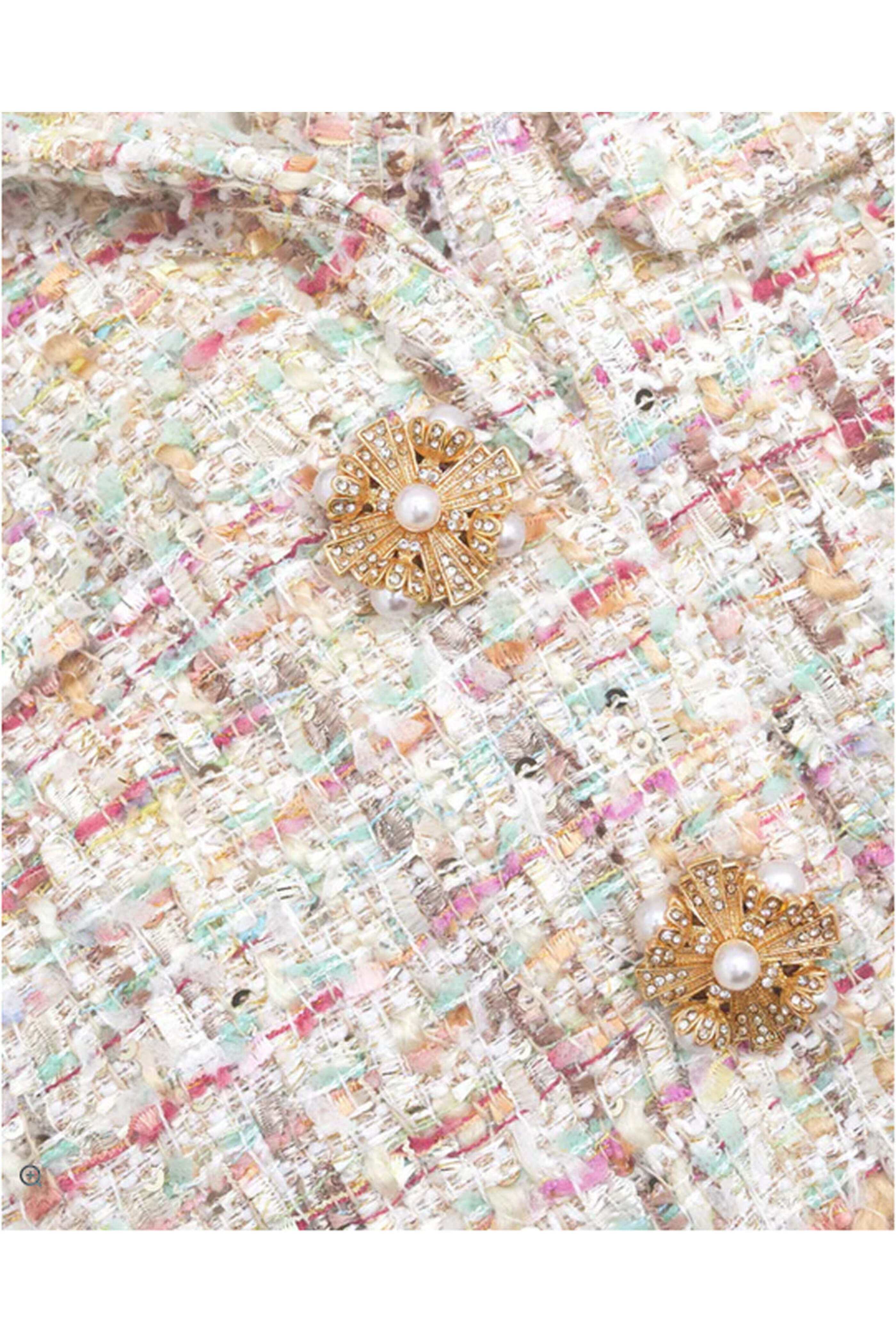 Self - Portrait - Pastel Boucle Tweed Mini Dress