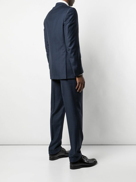 Brioni - Navy Blue Windowpane Wool Suit