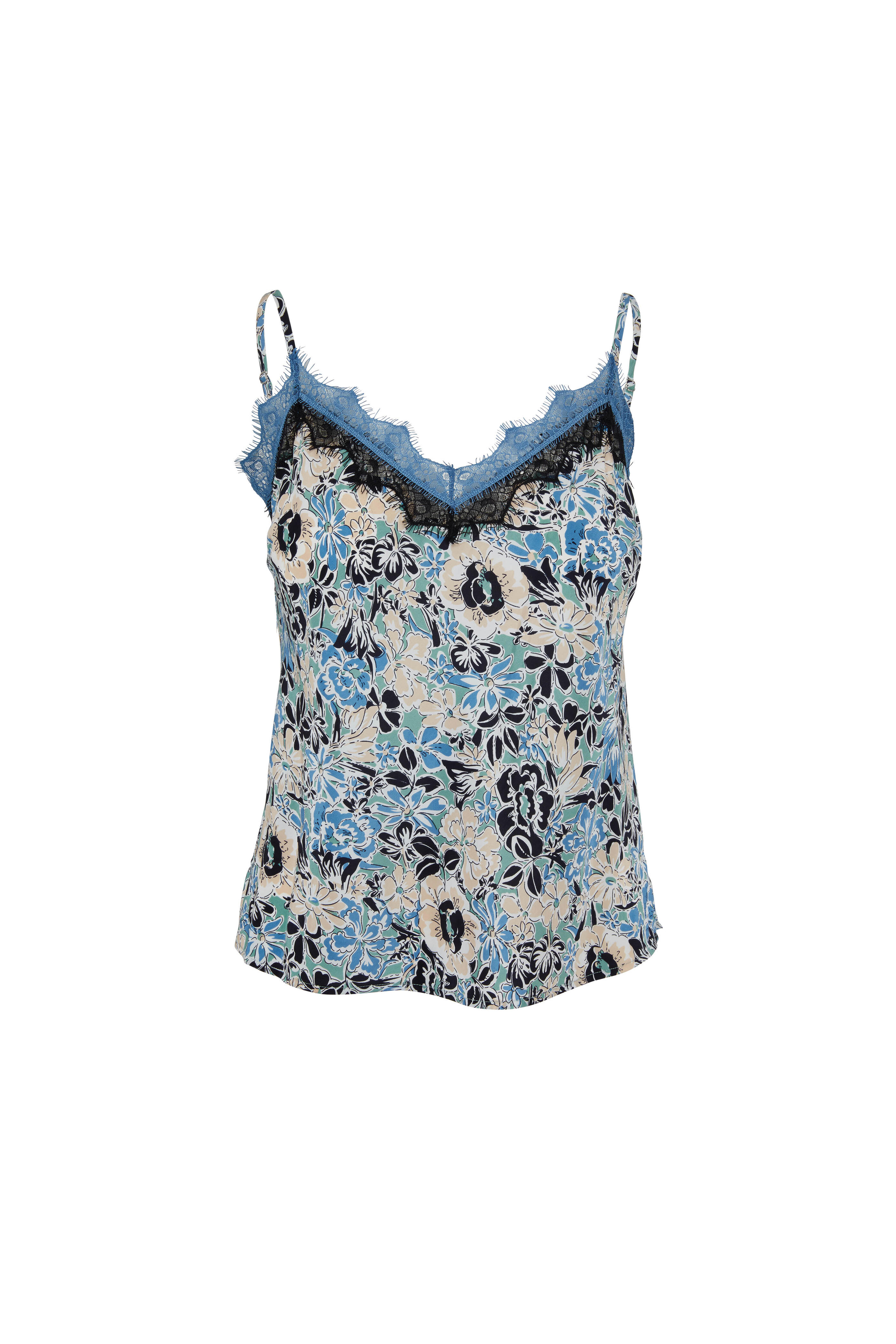 Veronica Beard - Gil Blue Multi Floral Silk Cami