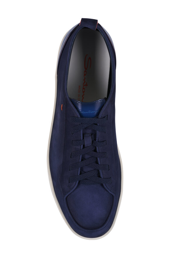 Santoni Off Duty Blue Suede Sneaker - view 4