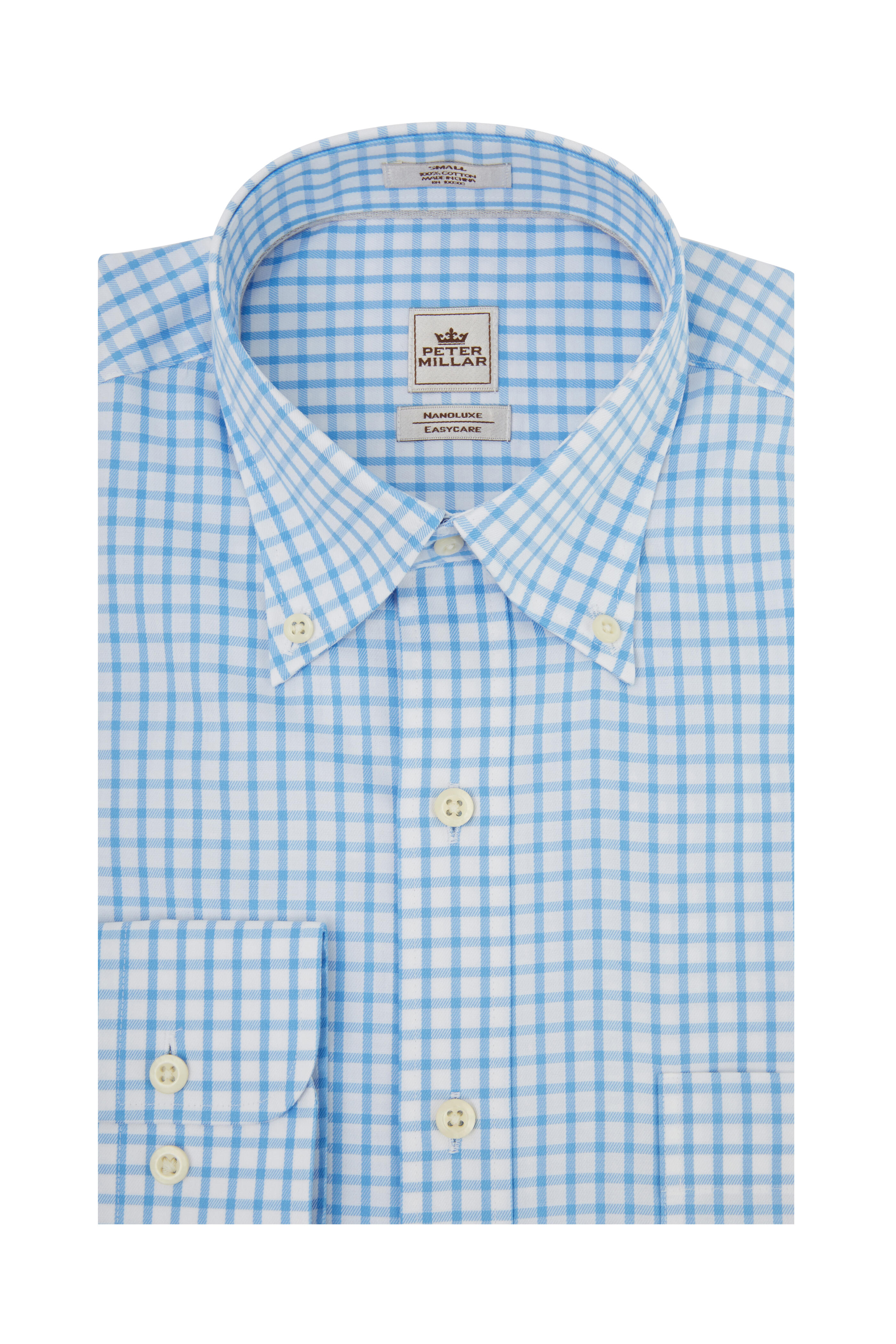Peter Millar - Tar Heel Blue Tattersall Twill Sport Shirt