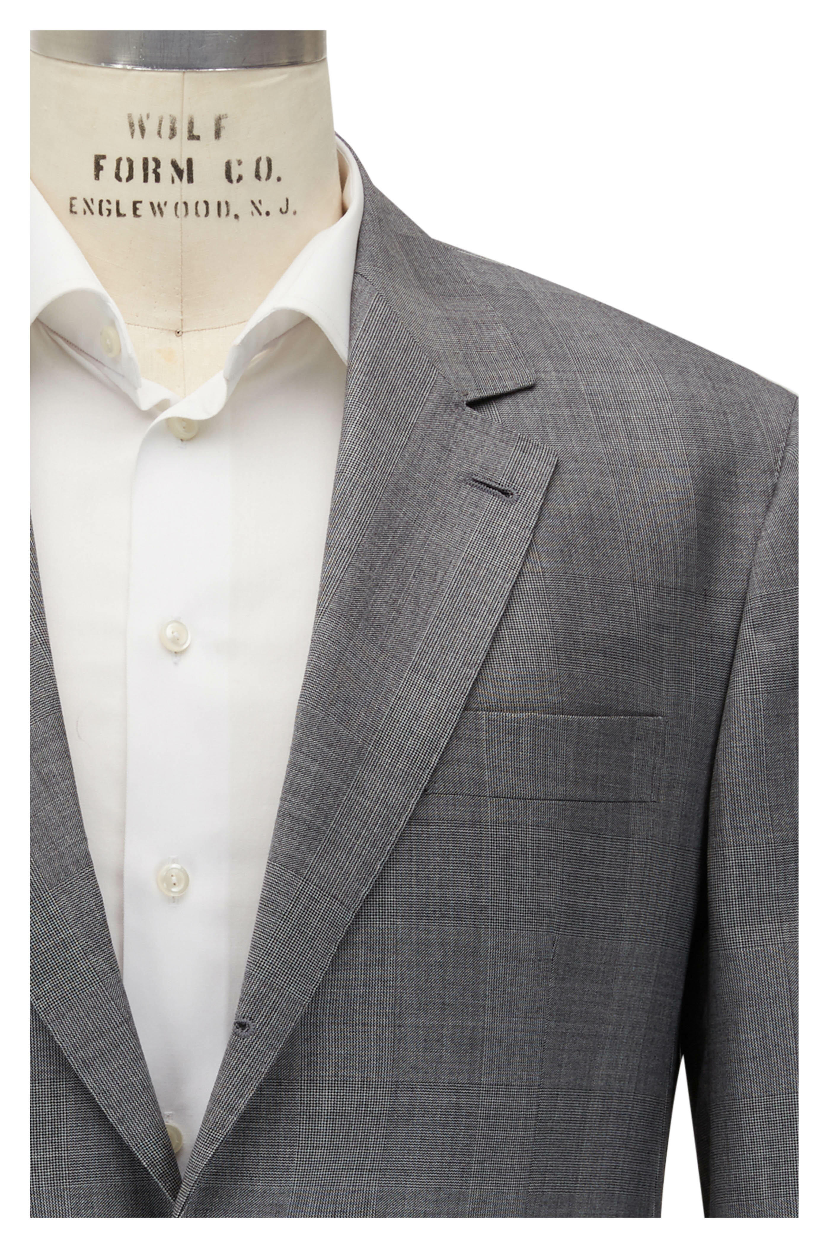 Brunello Cucinelli - Grey Plaid Wool Suit | Mitchell Stores