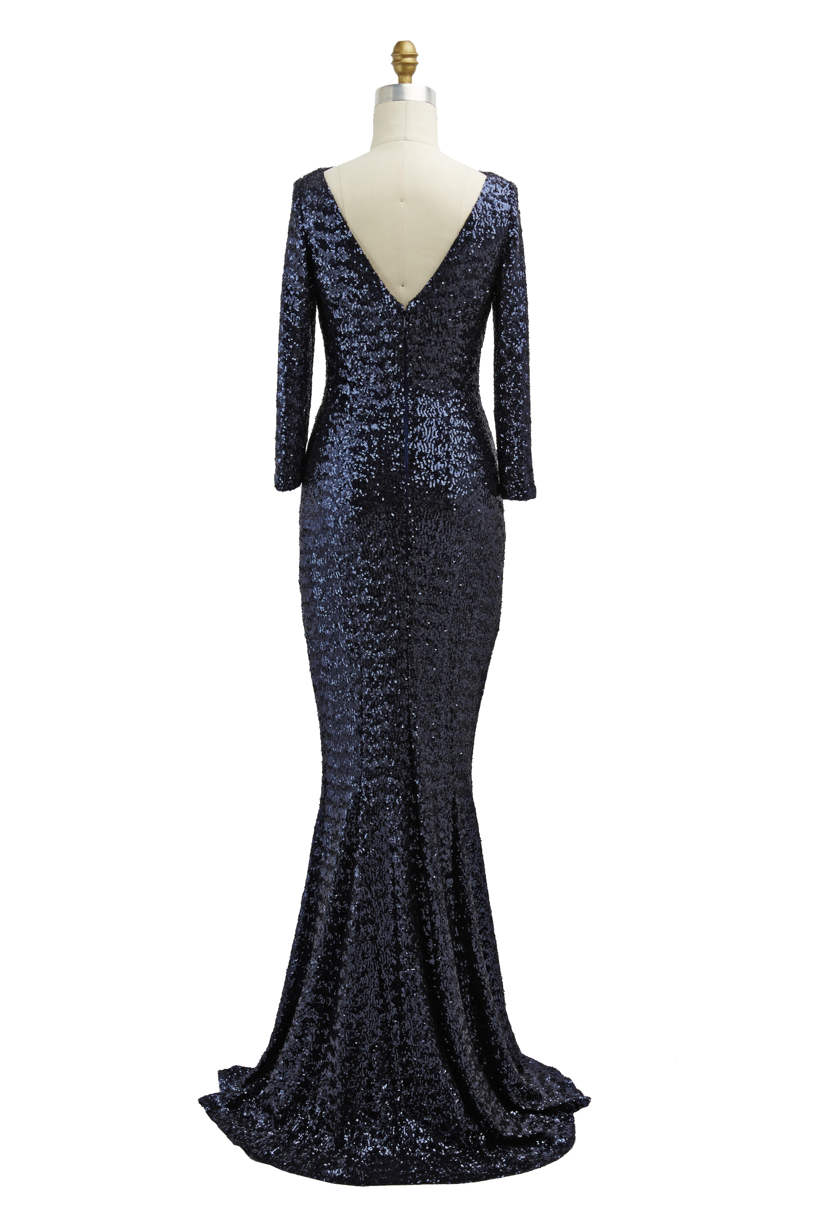 Talbot Runhof Blue Sequin Mermaid Gown Mitchell Stores