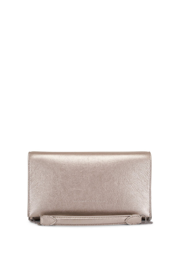 Brunello Cucinelli Metallic Pearl Gray Shoulder Strap Handbag