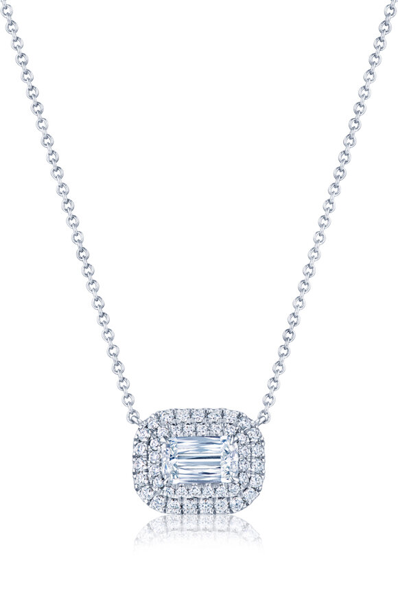 Kwiat 18k White Gold Ashoka Double Halo Necklace - view 1