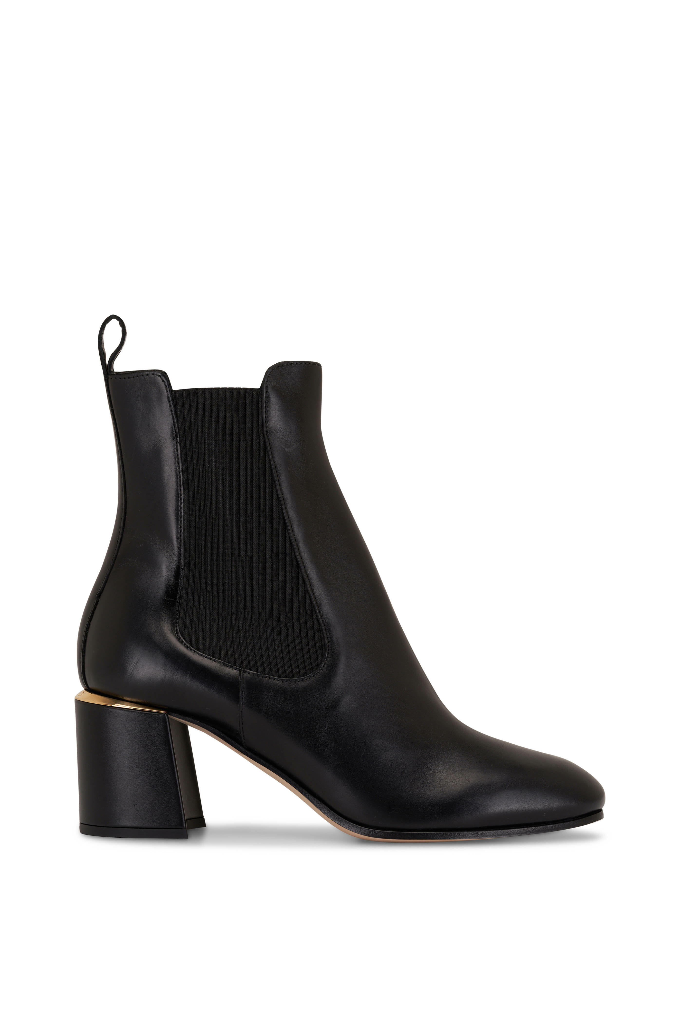 Jimmy Choo - Thessaly Black Leather Chelsea Ankle Boot, 65mm