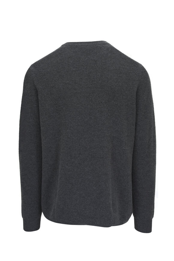 Kinross - Charcoal Cashmere Thermal Crewneck Sweater