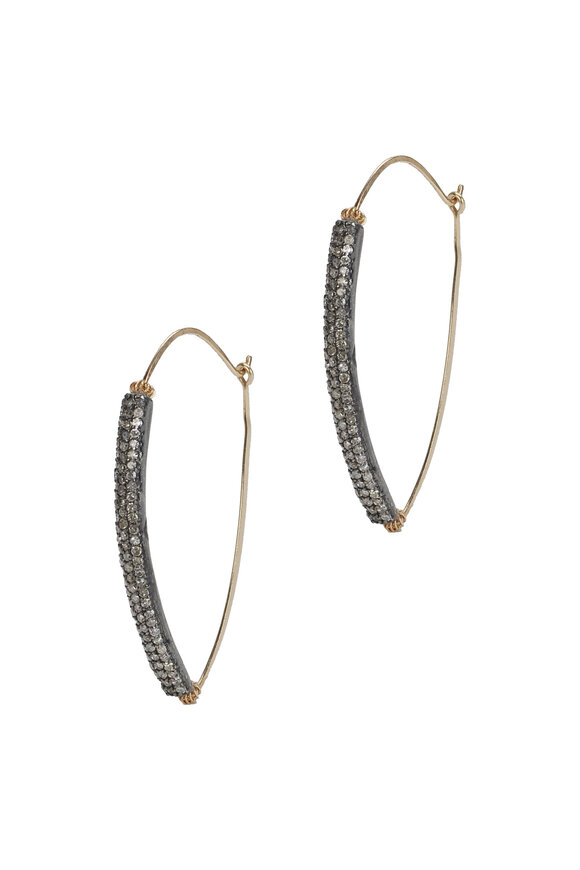 Dana Kellin - Yellow Gold Pavé-Set Diamond Hoop Earrings