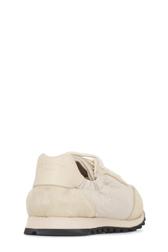 Le Monde Béryl Slim Runner Ivory Suede & Nylon Sneaker - view 4