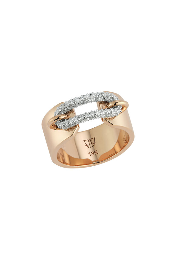 Walters Faith - Morrell 18K Rose Gold & Diamond Oval Link Ring