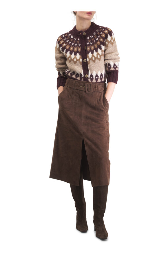 Khaite Ona Dark Brown Suede Knee Boot, 55mm - view 2