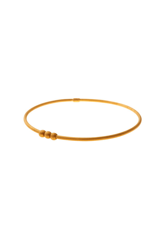 Yossi Harari - 24K Yellow Gold Round Bead Stack Jane Bangle