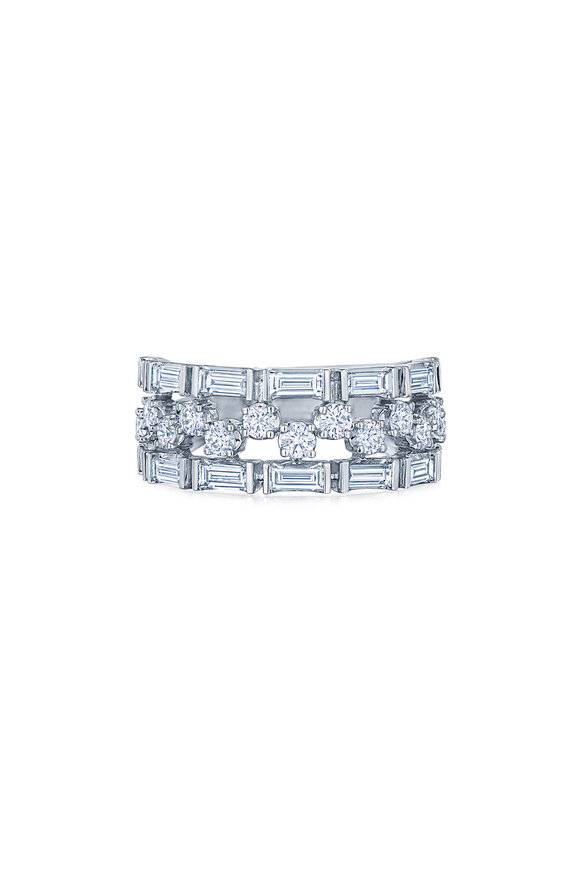 Kwiat 18k White Gold Duet Diamond Band Ring