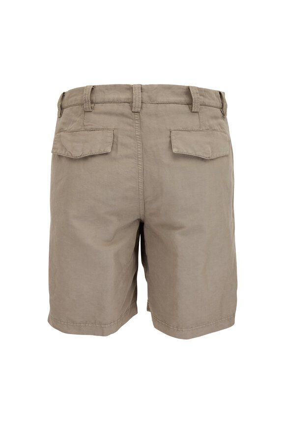 Brunello Cucinelli - Olive Cotton & Linen Painter Shorts