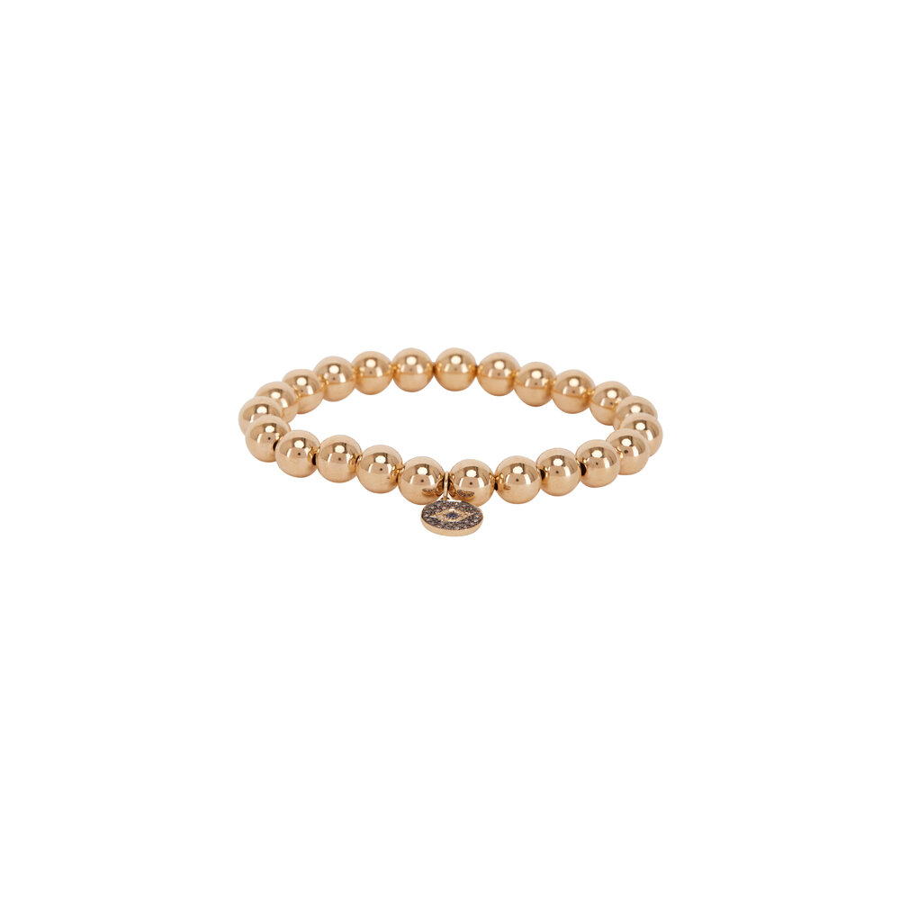 Sydney Evan - 18K Bead Evil Eye Medalian | Mitchell Stores