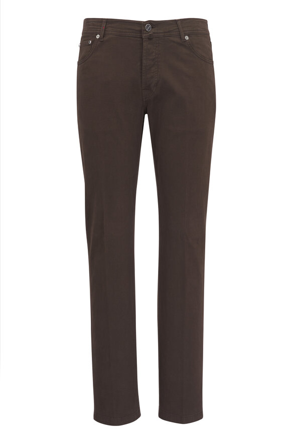 Kiton Brown Over Dyed Cotton & Cashmere Pant 