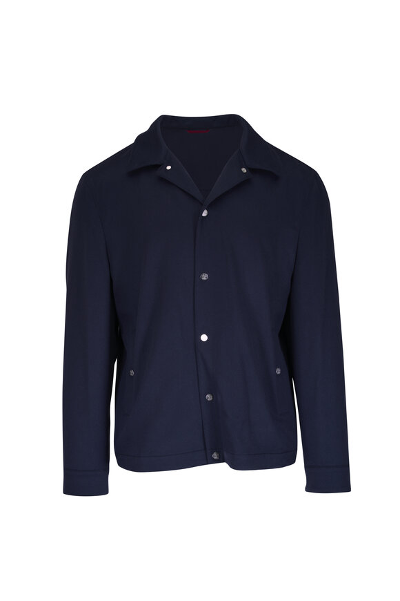 Brunello Cucinelli Navy Blue Featherweight Cashmere Jacket - view 1