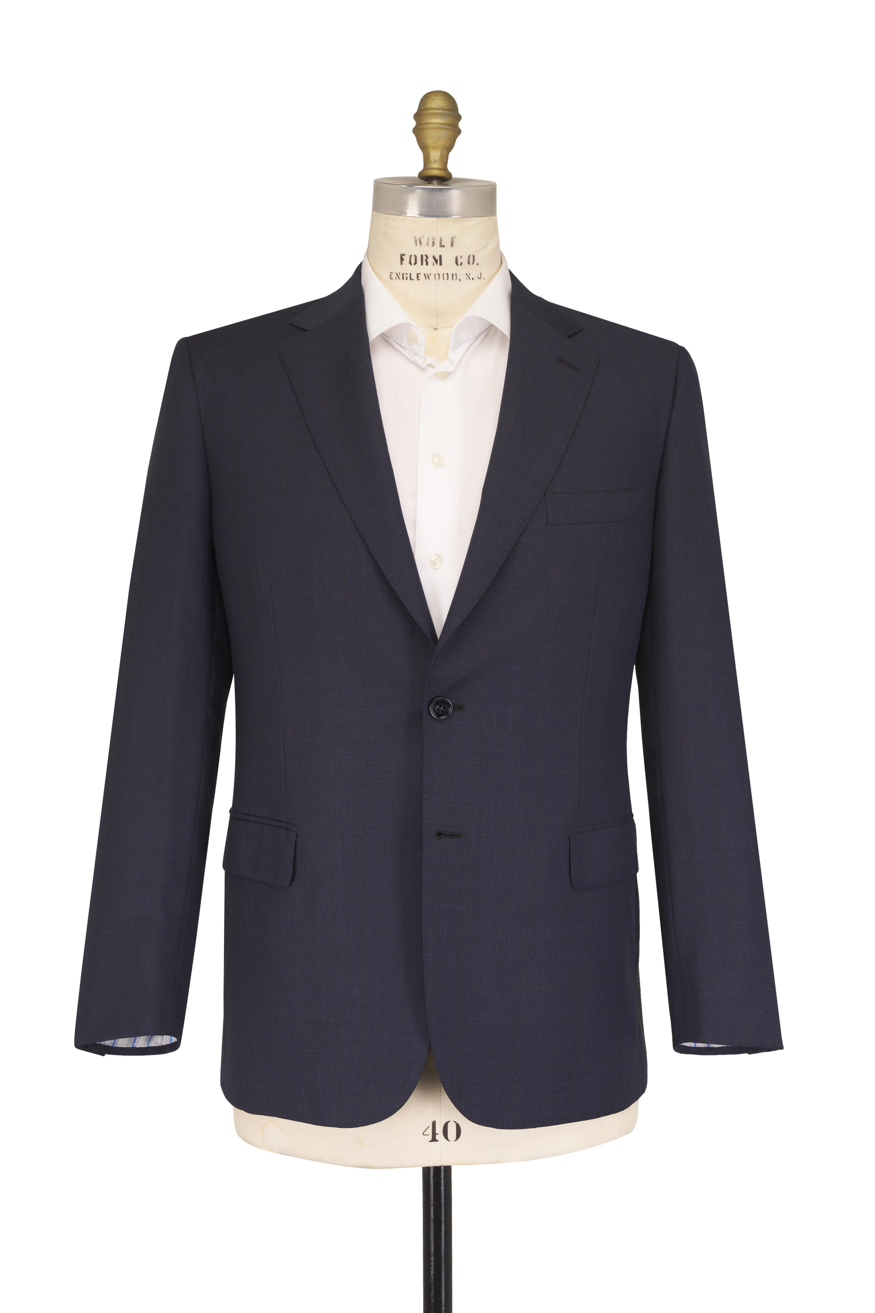Brioni - Brunico Navy Windowpane Wool Suit - view 2