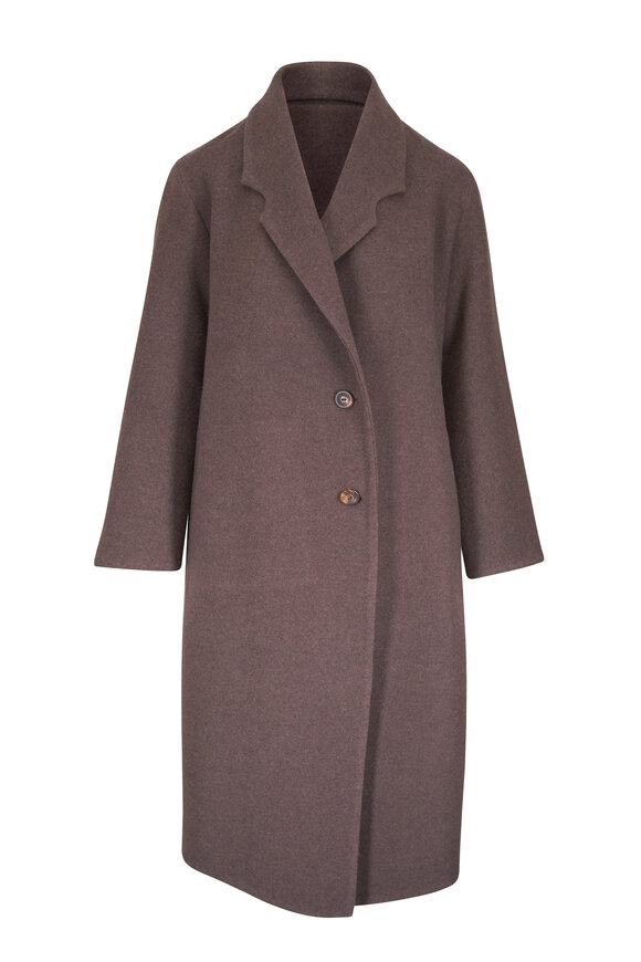 Peter Cohen Fall Bark Brown Double Faced Wool Coat - view 1