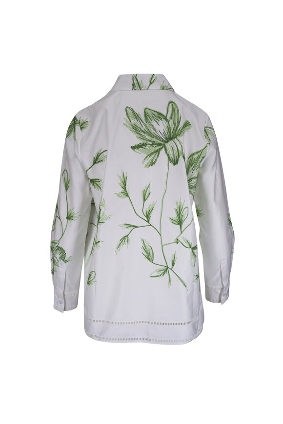 Rani Arabella Ivory Collared Embroidered Print Cotton Blouse - view 2