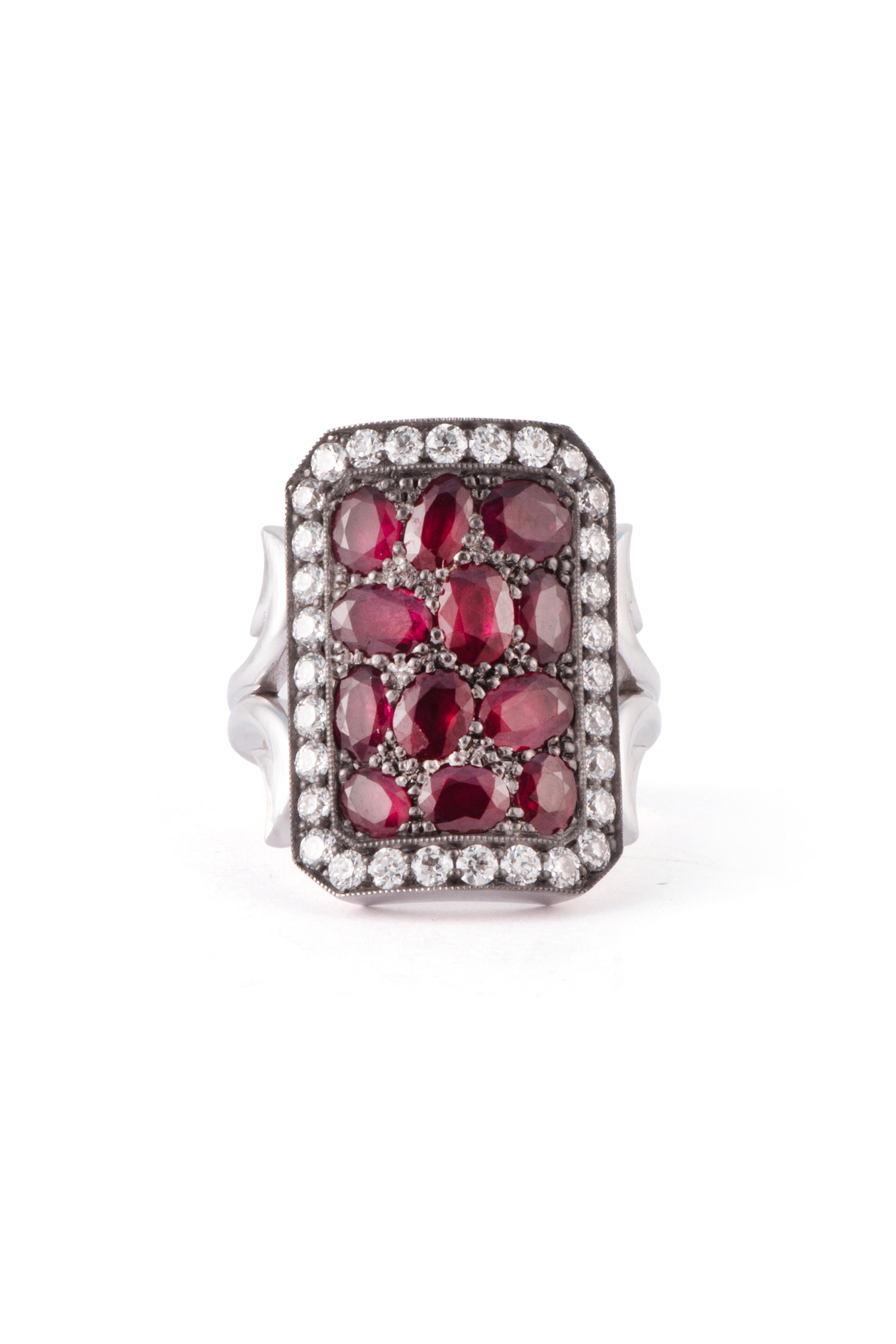 Sylva & Cie - Ruby & Diamond Ten Table Ring