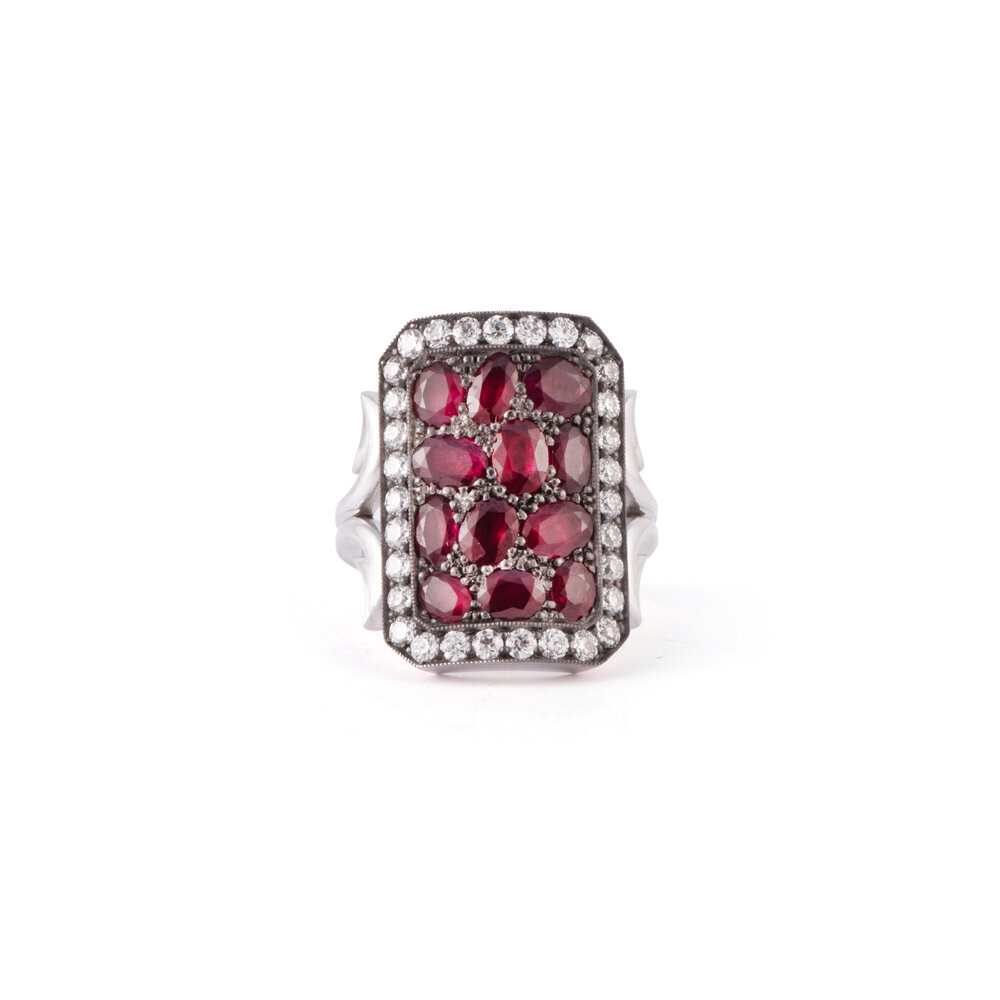 Sylva & Cie - Ruby & Diamond Ten Table Ring | Mitchell Stores