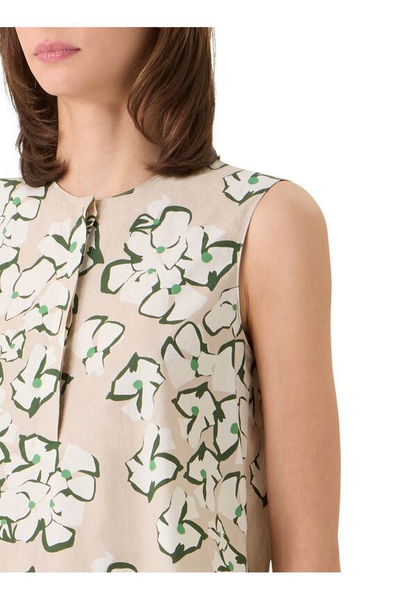 Akris Punto Beige Flower Print Tunic Blouse - view 5