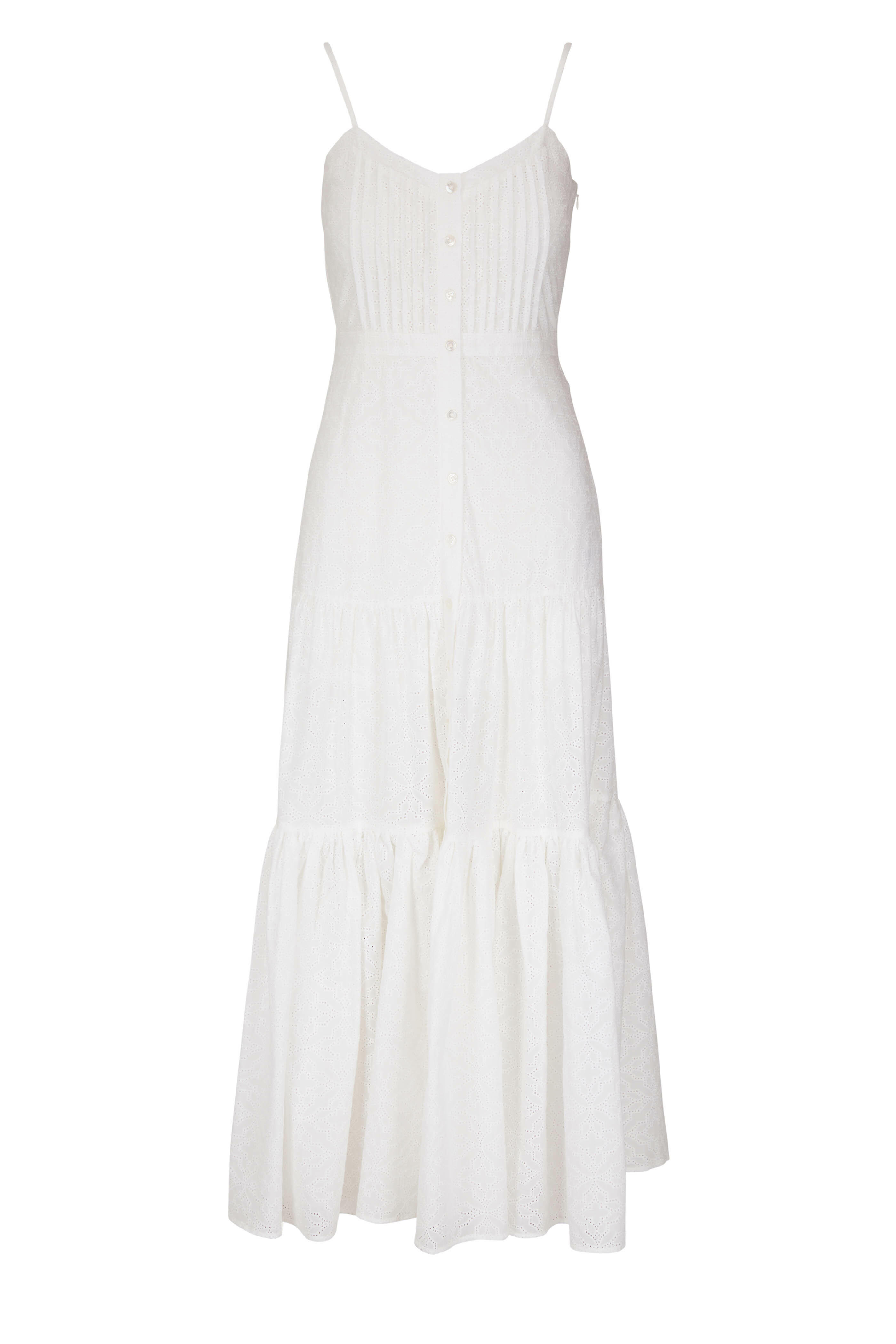 Veronica Beard - Alondra Off-White Eyelet Maxi Dress