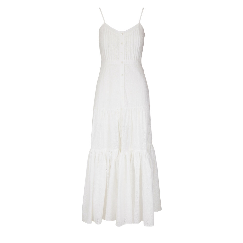 Veronica Beard - Alondra Off-White Eyelet Maxi Dress