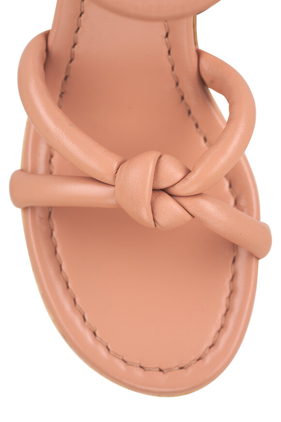 Gianvito Rossi - Peach Nappa Leather Strappy Wedge, 100mm