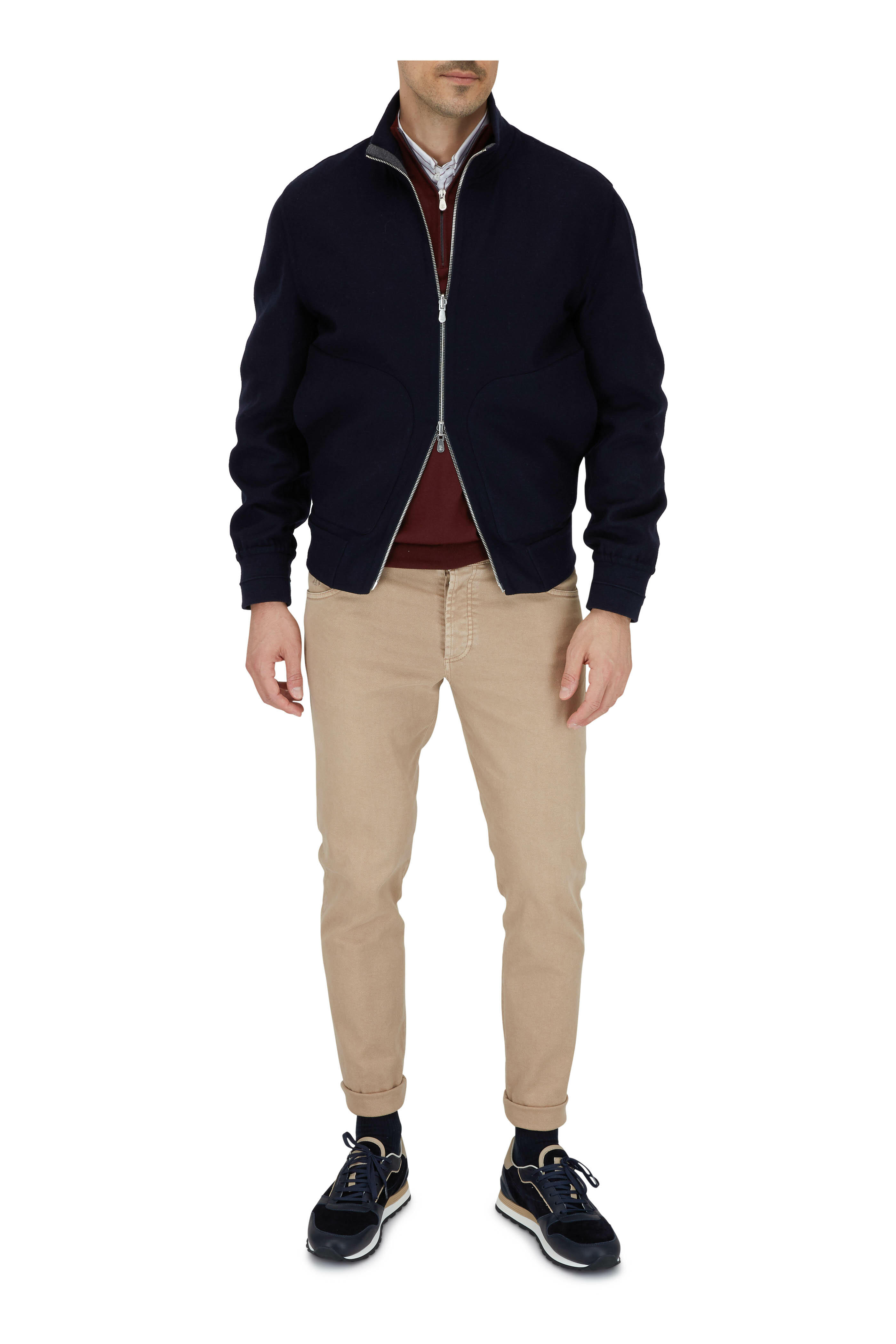 スニーカー Brunello Cucinelli Suede Running Sneaker Brunello Cucinelli - Navy Suede & Leather Running Sneakers