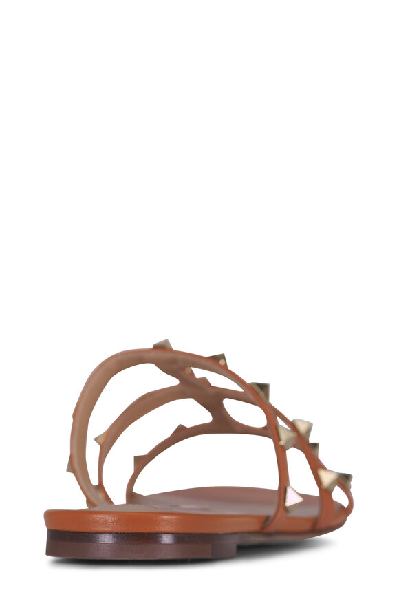 Valentino Garavani Almond Beige Leather Rockstud Sandal - view 7