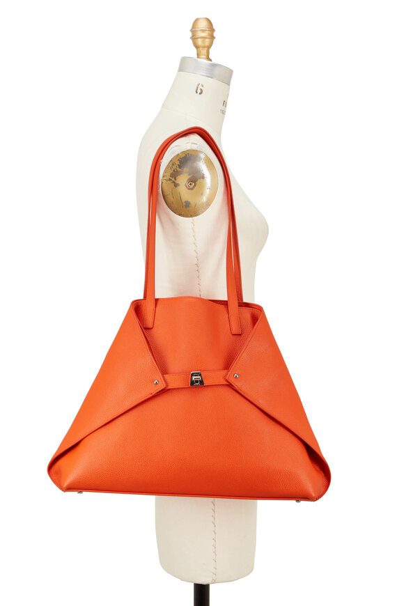 Akris - AI Orange Soft Leather Medium Tote