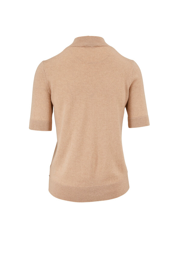 Lafayette 148 New York - Nude Melange Short Sleeve Mock Neck Sweater