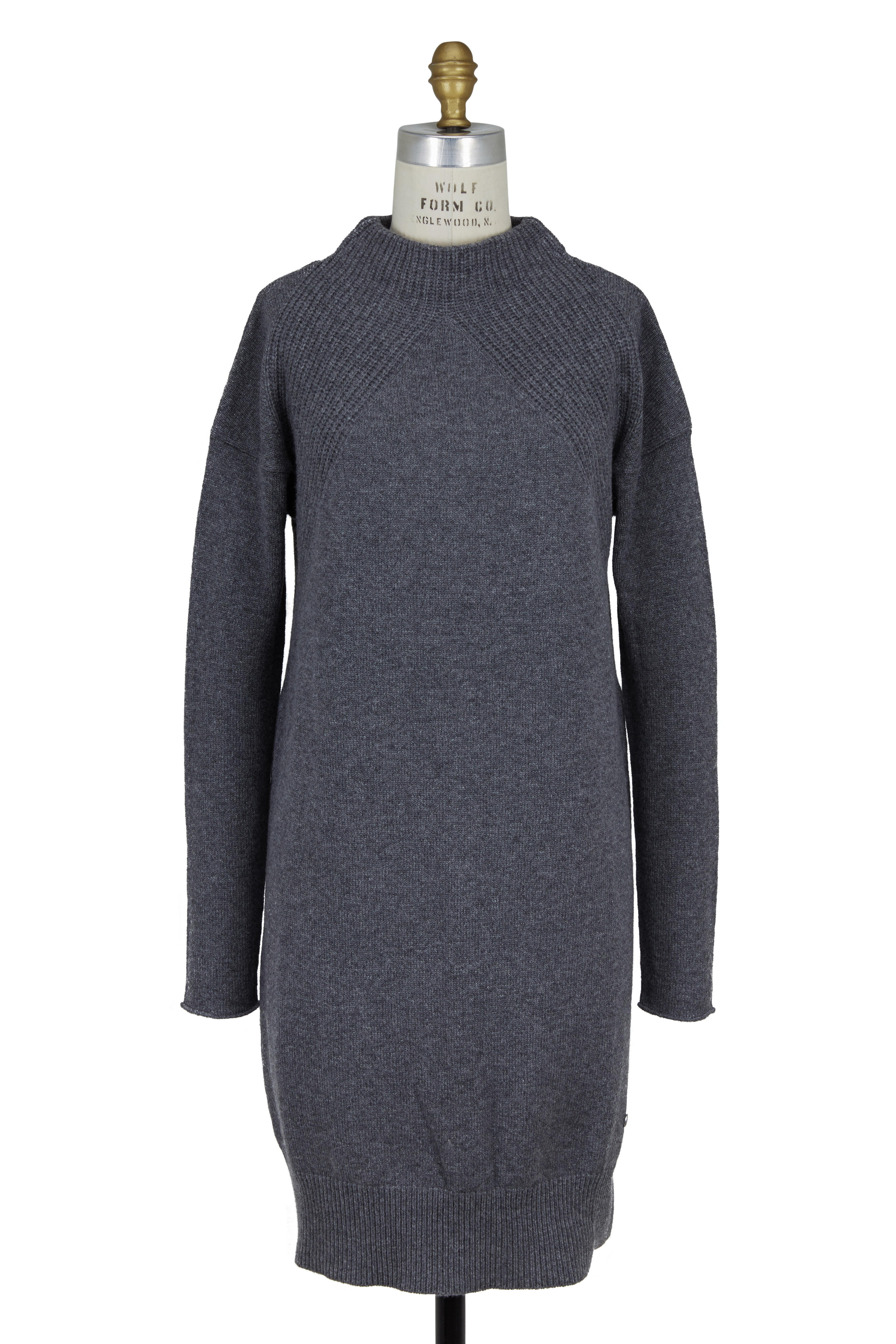 Bogner - Ronia Dark Gray Wool Blend Tunic Sweater Dress