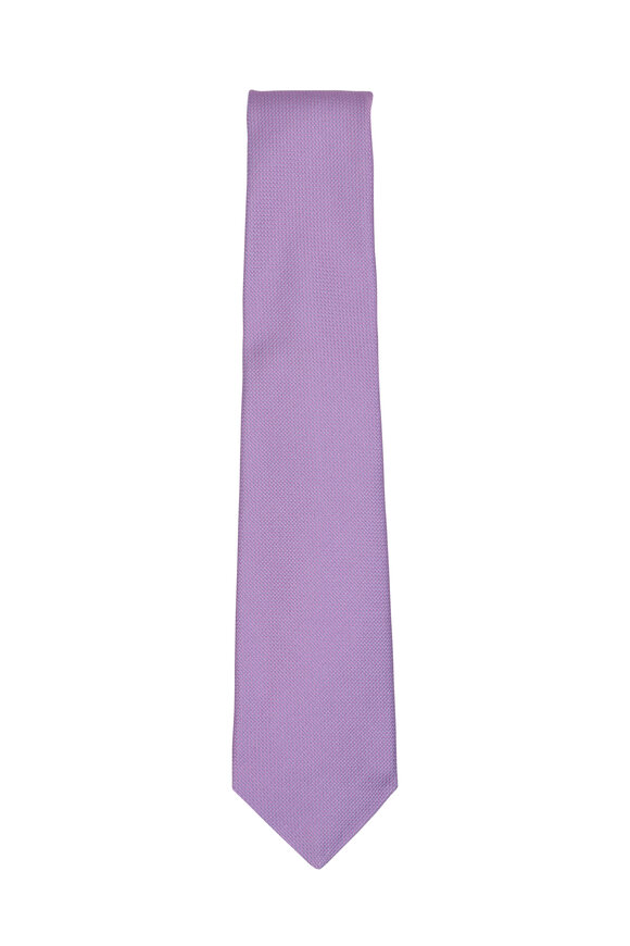 Kiton - Solid Pink Silk Necktie 
