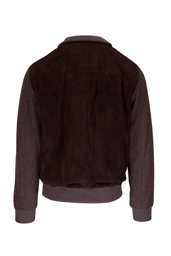 Mandelli - Dark Brown Suede & Cashmere Bomber