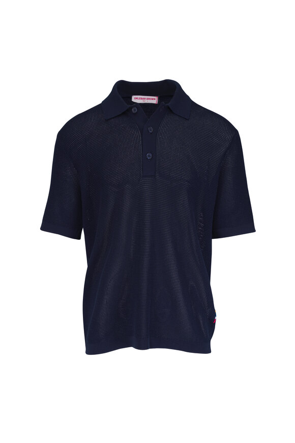 Orlebar Brown Keeling Night Iris Mercerised Cotton Knit Polo - view 1
