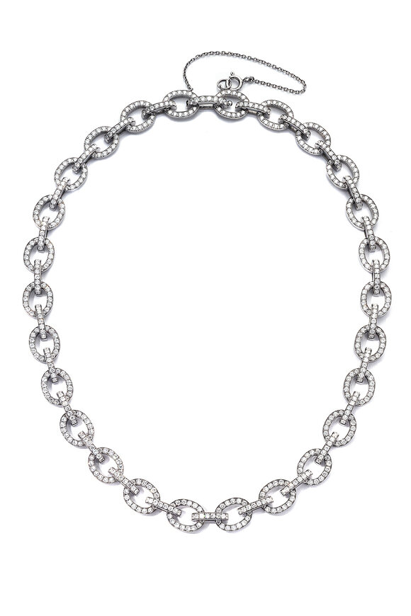 Nam Cho 18k White Gold Diamond Link Necklace - view 1