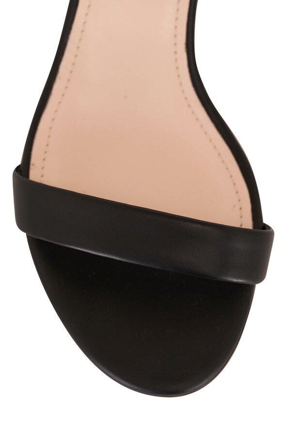 AGL - Wenda Black Leather Ankle Strap Demi Wedge