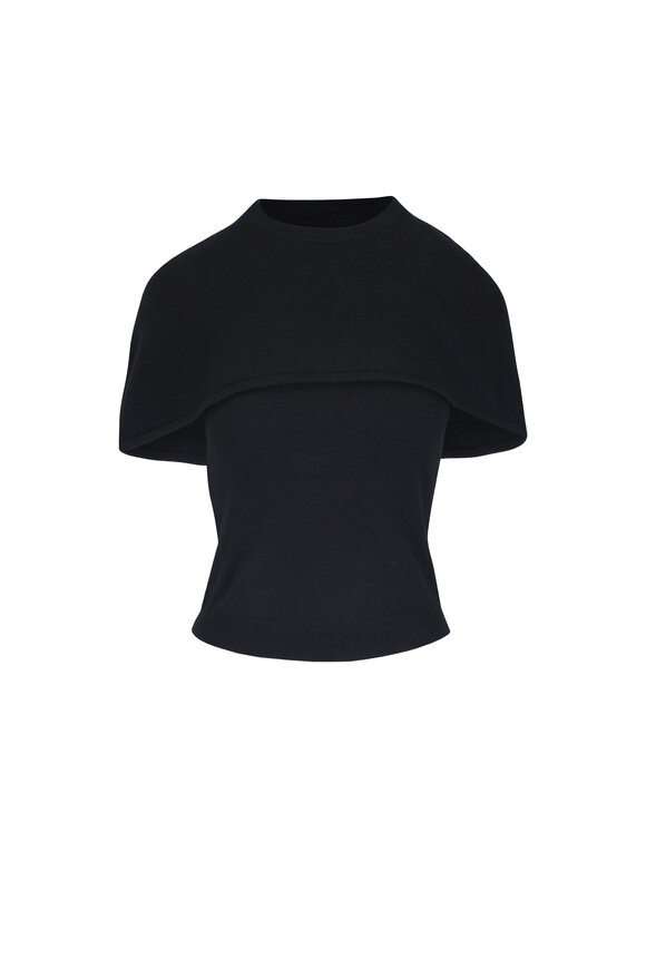 Simkhai Yuki Black Cashmere Cape Top - view 1