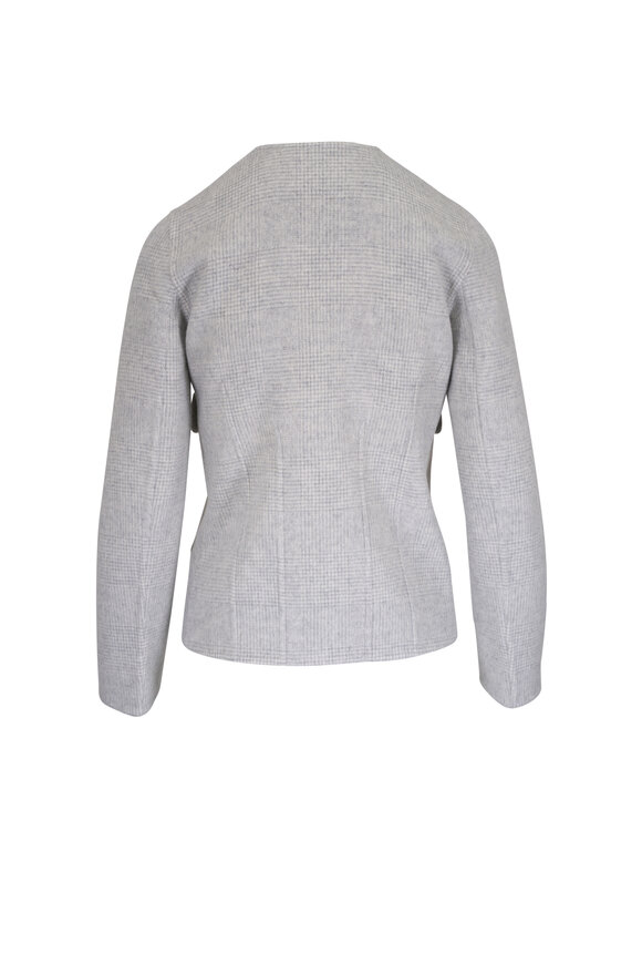 Kiton - Gray Wool & Cashmere Collarless Jacket