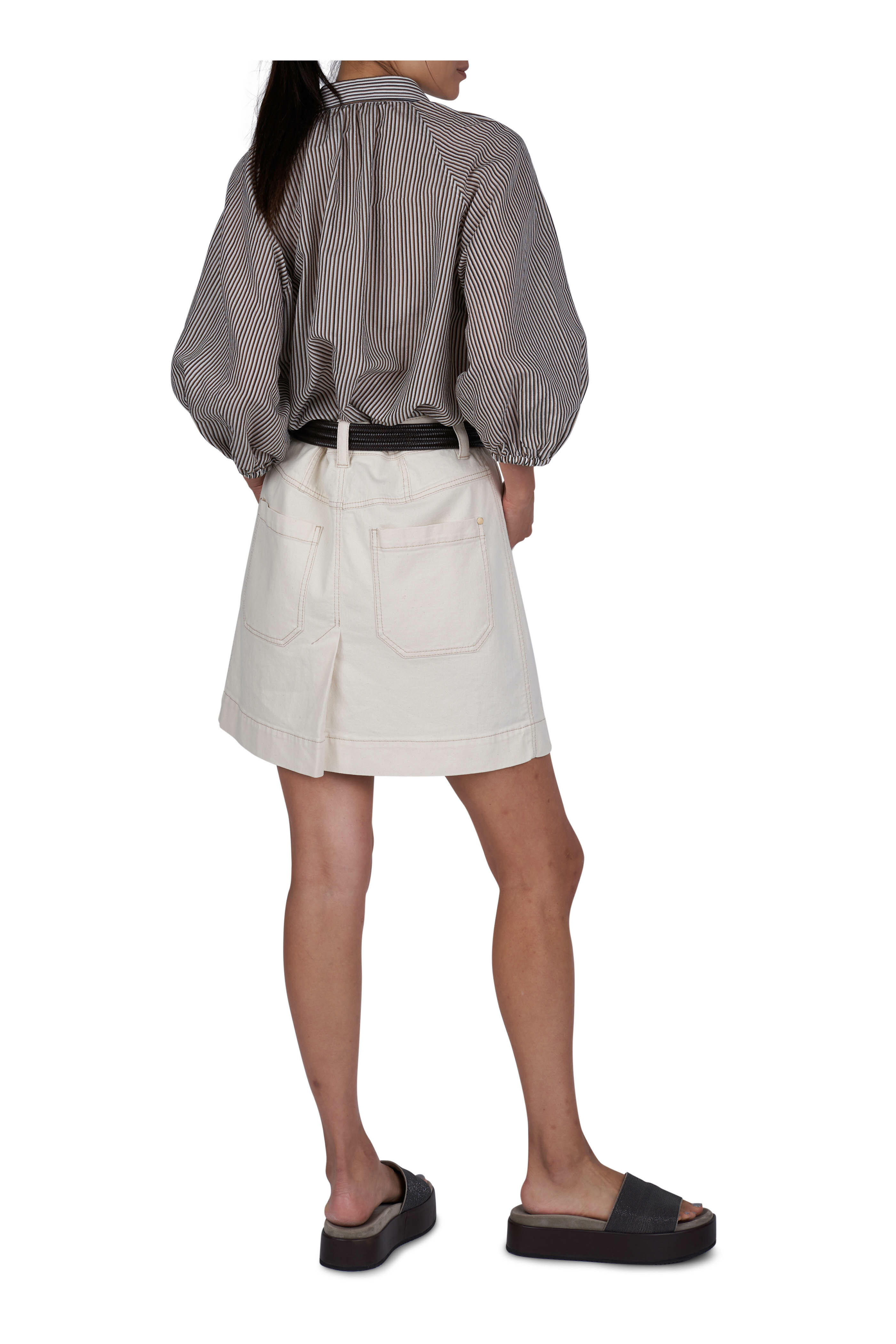 Brunello Cucinelli - Oat Garment Dyed Mini Skirt