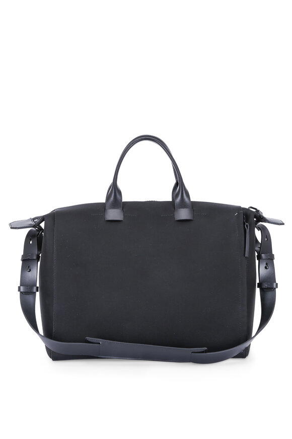 Troubadour - Black Coated Canvas & Leather 24-Hour Bag