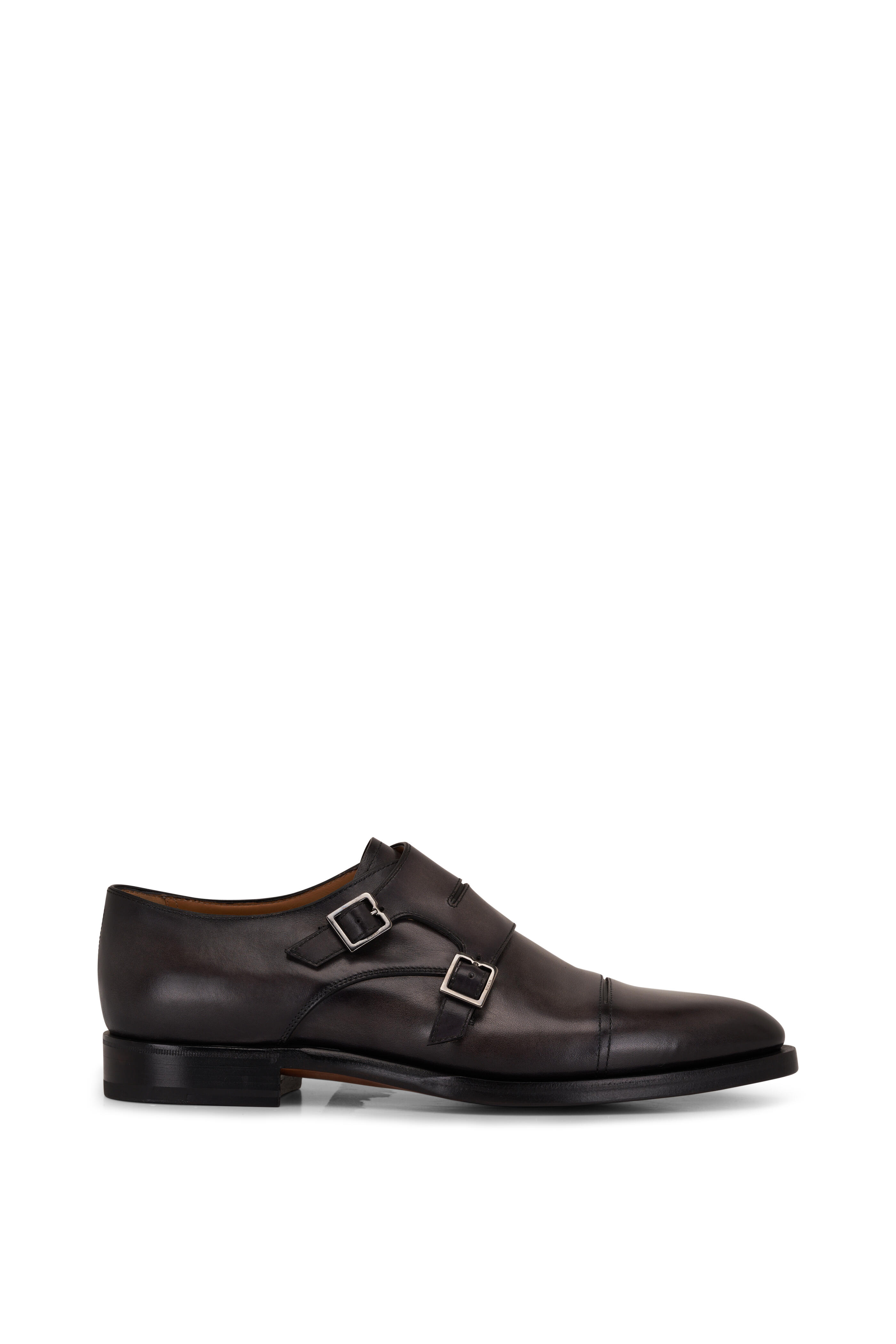 Berluti Brown & Black Leather Men Half Shoe 