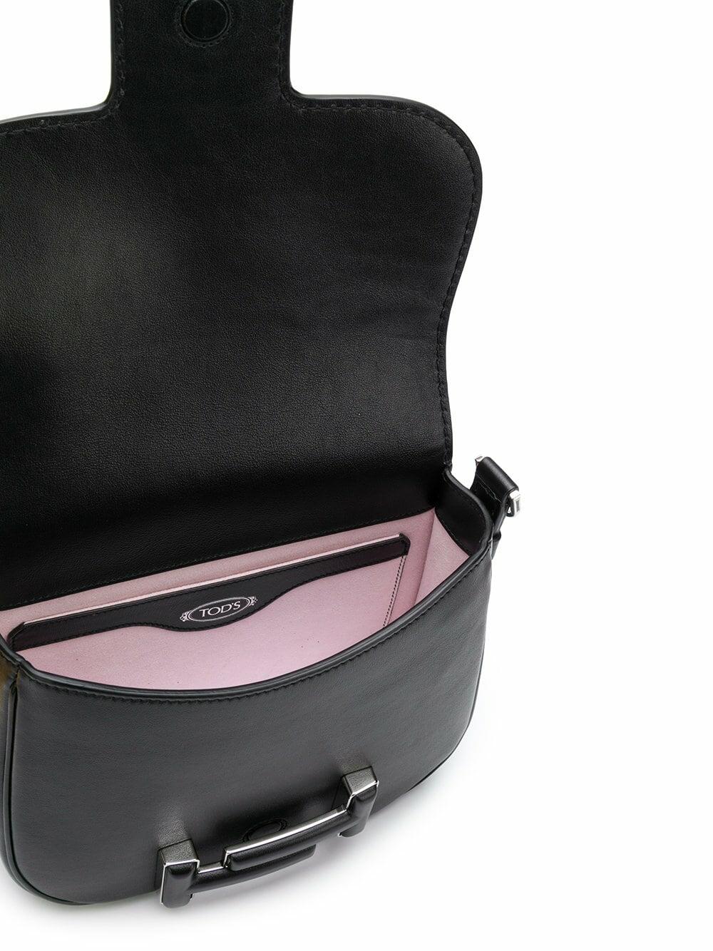 Tod's - Double T Black Leather Crossbody Bag